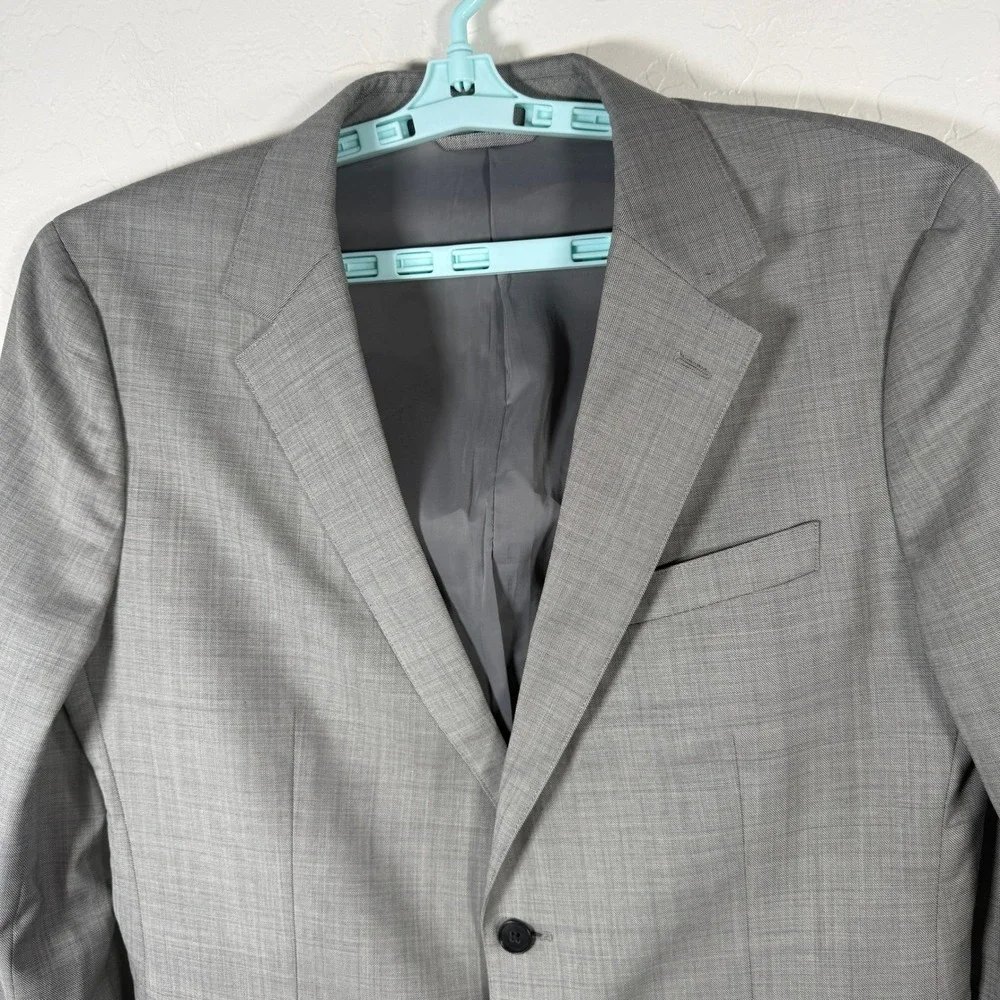 Bonobos Blazer Mens 42R Gray Slim Fit Two Button Wool Blend Sport Coat Plaid